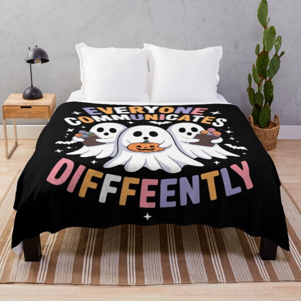 Item preview, Everyone Communicates Differently Halloween Autism Teacher designed and sold by LeeEvans222.