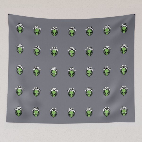 Item preview, Just Visiting – Funny Alien Head Design designed and sold by HolisticFurArt.