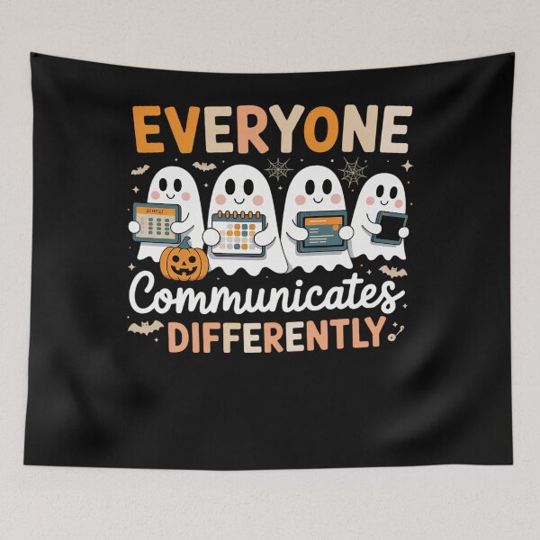 Item preview, Everyone Communicates Differently Halloween SLP Sped Teacher designed and sold by LeeEvans222.