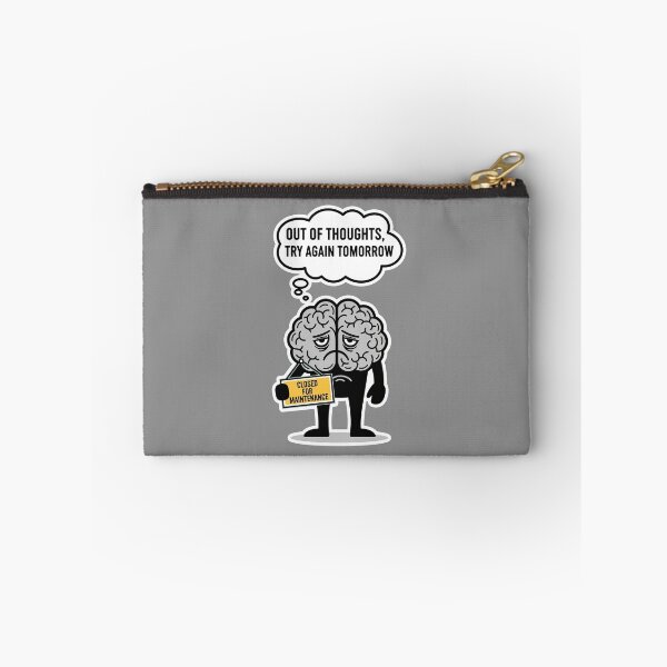 Item preview, Sad Brain Illustration – Out of Thoughts Try Again Tomorrow – Funny Mental Health Cartoon with Closed for Maintenance Sign designed and sold by C-Kav.