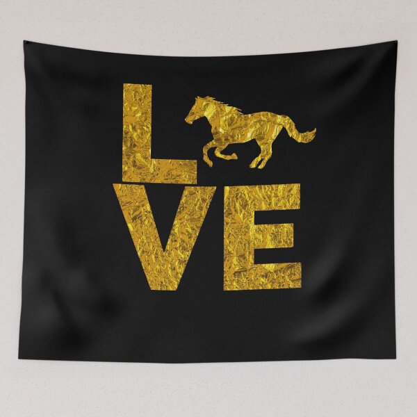 Artikelvorschau, Ich liebe Pferde Gold Effect Running Horse entworfen und verkauft von LarkDesigns.