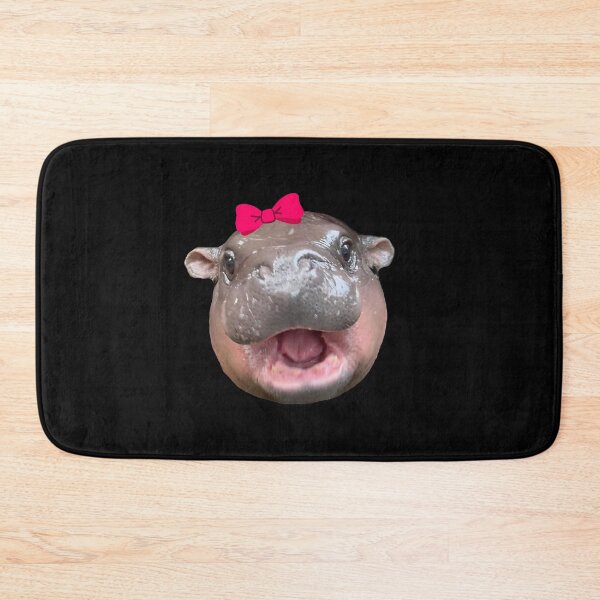 Item preview, Funny Moo Deng Hippo Cute Baby Pygmy Coquette Pink Bow Women designed and sold by ChristineRobins.