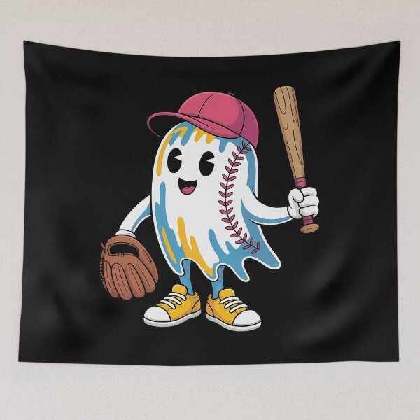 Item preview, Ice Cream Drip Ghost Baseball Spots Baseball Drip Halloween designed and sold by Sunset4Bones.