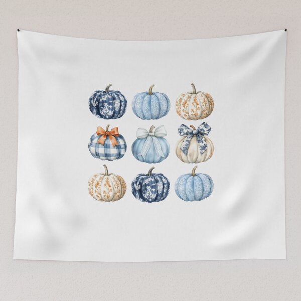 Item preview, Coquette Pumpkin : Thanksgiving Fall Blue Pumpkin designed and sold by Aronjoh.