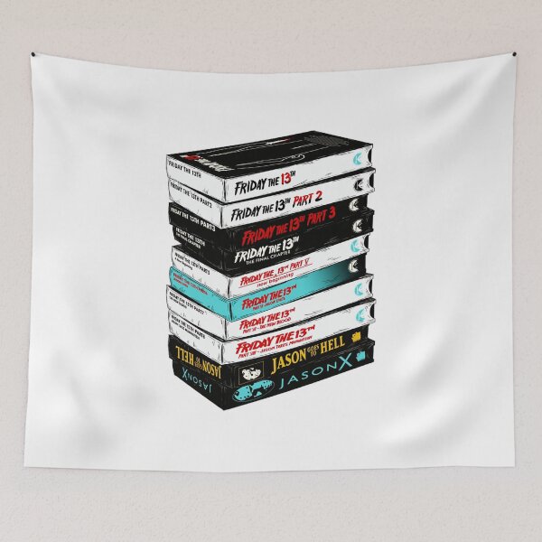 Item preview, Retro Horror VHS Stack Classic Slasher Tape Pile designed and sold by treatmentjini.