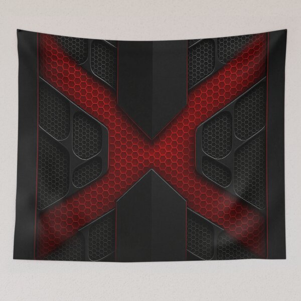 Item preview, Red X Tech Grid designed and sold by Kaleidoscope Print.