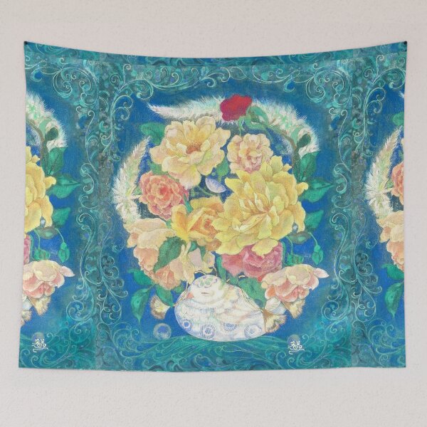 Item preview, Spirit Bloom Dove: A Nihonga Dreamscape designed and sold by nakaitomoko.