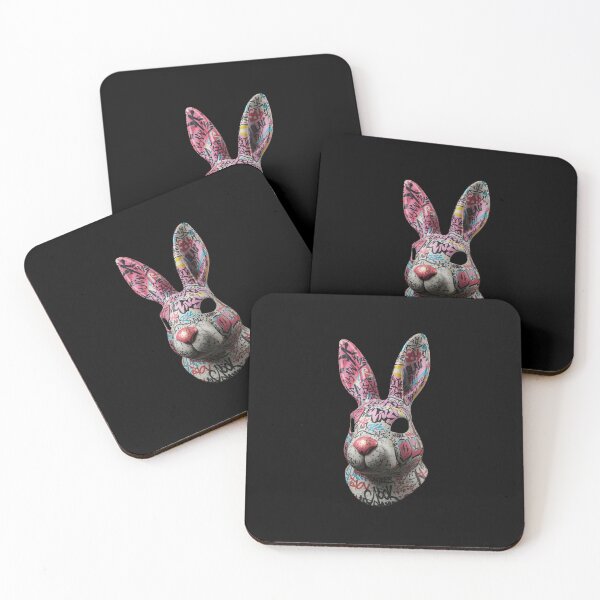 Item preview, Graffiti Rabbit Mask – 3D Urban Street Art Design with Vibrant Colors designed and sold by PixelVibe782.