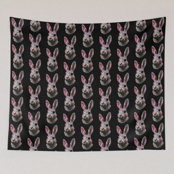 Item preview, Graffiti Rabbit Mask – 3D Urban Street Art Design with Vibrant Colors designed and sold by PixelVibe782.