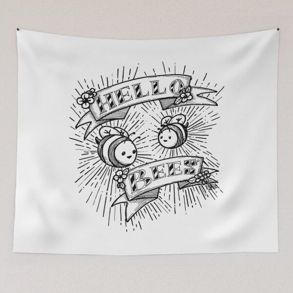 Item preview, Hello Bees! Black Outline   	 designed and sold by bbpraxzwxi6.