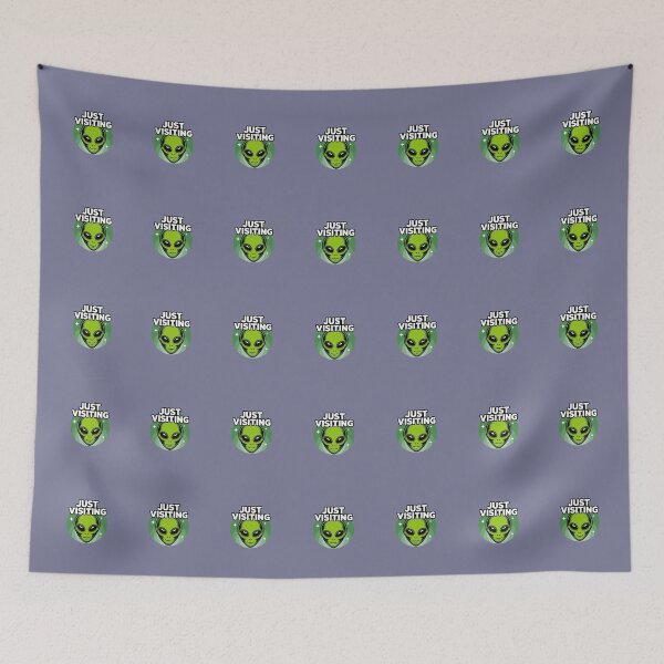 Item preview, Just Visiting – Funny Alien Space Art designed and sold by HolisticFurArt.
