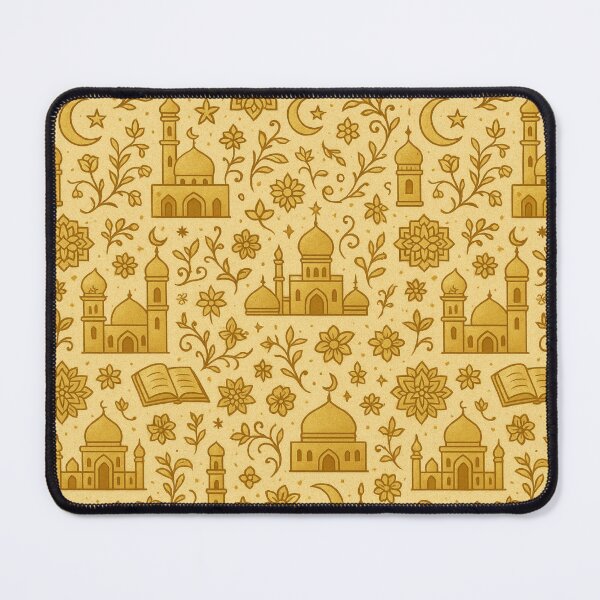Item preview, Seamless Islamic Pattern Vintage Gold | Mosque, Crescent Moon & Floral Art designed and sold by Patternomania.