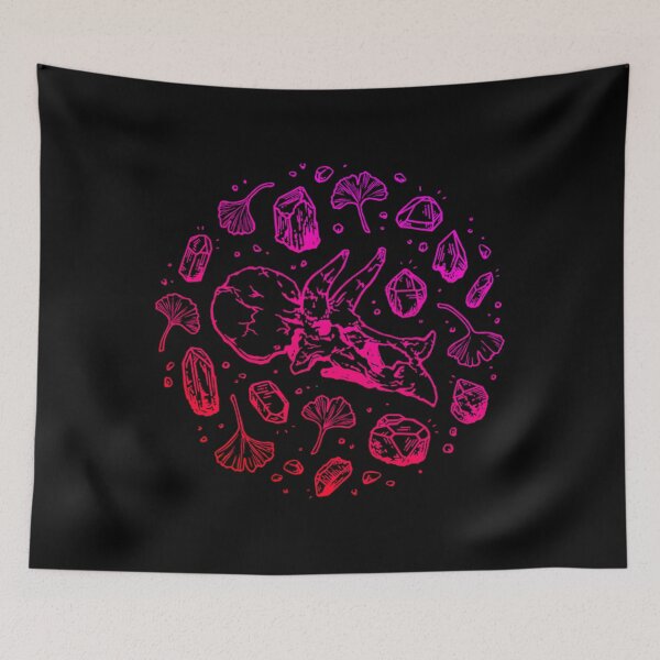 Item preview, Triceratops Rocks!  Fiery Pink Ombré  Dinosaur Fossil Art  	 designed and sold by tfllbnppyn75.
