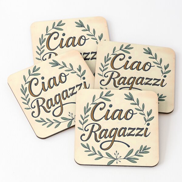 Item preview, Ciao Ragazzi – Vintage Paper with Olive Branches and Olive Detail on Letters designed and sold by EmeraldeaArt.
