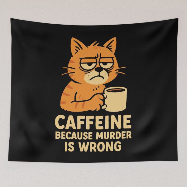 Item preview, Coffee Funny Caffeine Sarcastic Cat saying Design designed and sold by LuminOrb.