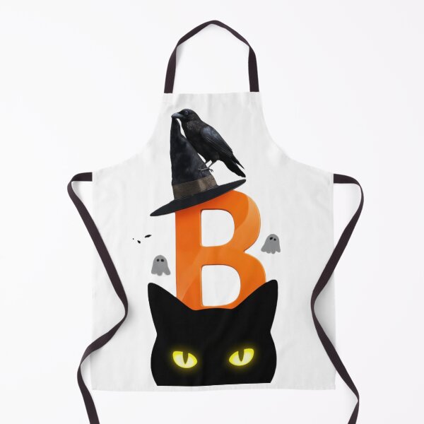 Item preview, Halloween Letter B with Black Cat, Crow, and Witch Hat designed and sold by Mido-artister.