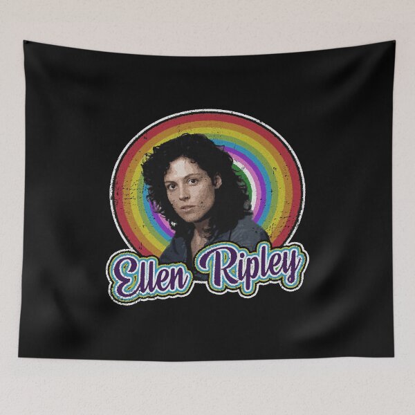 Item preview, Retro Rainbow Ellen Ripley Alien Movie Fan designed and sold by NerosOlos555.