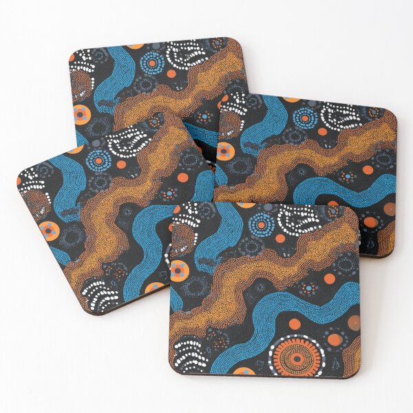 Item preview, Aboriginal Inspired Dot Art - Sea and Land Routes designed and sold by GrinGalore.