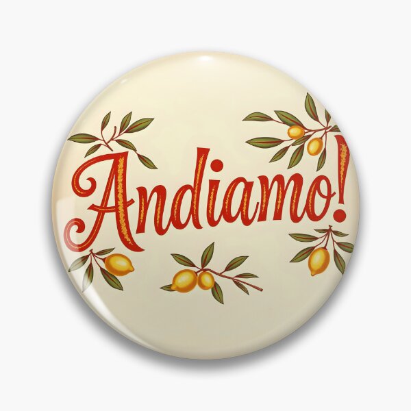 Item preview, Andiamo – Vintage Red Italian Text with Lemon Branch Decoration designed and sold by EmeraldeaArt.
