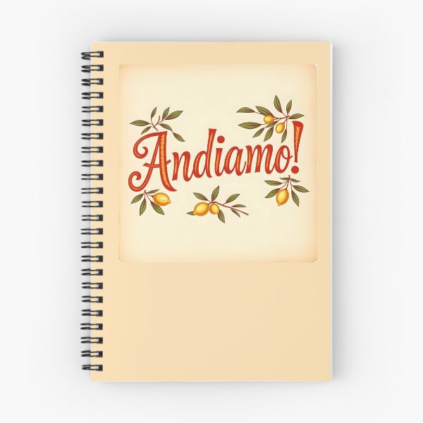 Item preview, Andiamo – Vintage Red Italian Text with Lemon Branch Decoration designed and sold by EmeraldeaArt.