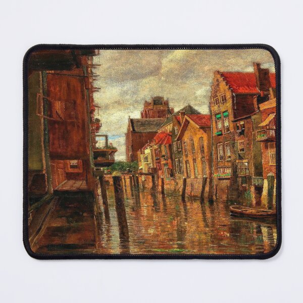 Item preview, Canal Reflections – A Canal in Dordrecht – Tina Blau (19th century) // Public Domain designed and sold by Vernissage-dart.