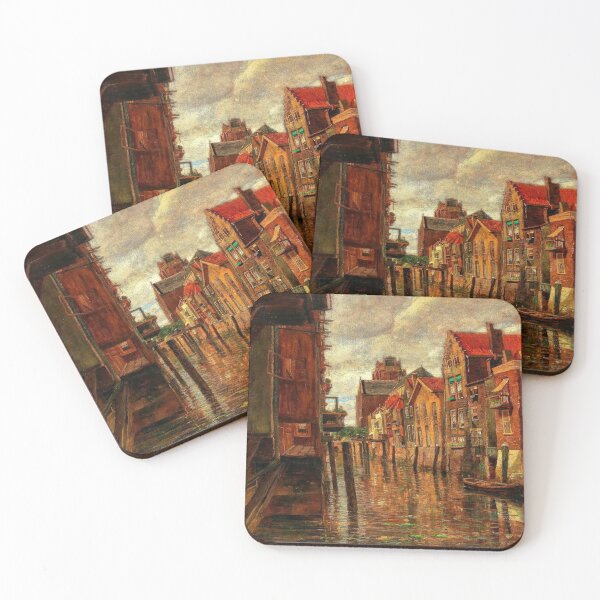 Item preview, Canal Reflections – A Canal in Dordrecht – Tina Blau (19th century) // Public Domain designed and sold by Vernissage-dart.