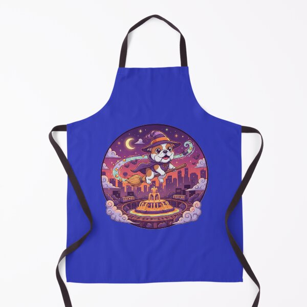 Item preview, Kawaii Witch Bulldog over Chicago – Buckingham Fountain Halloween designed and sold by FixwellStudio.