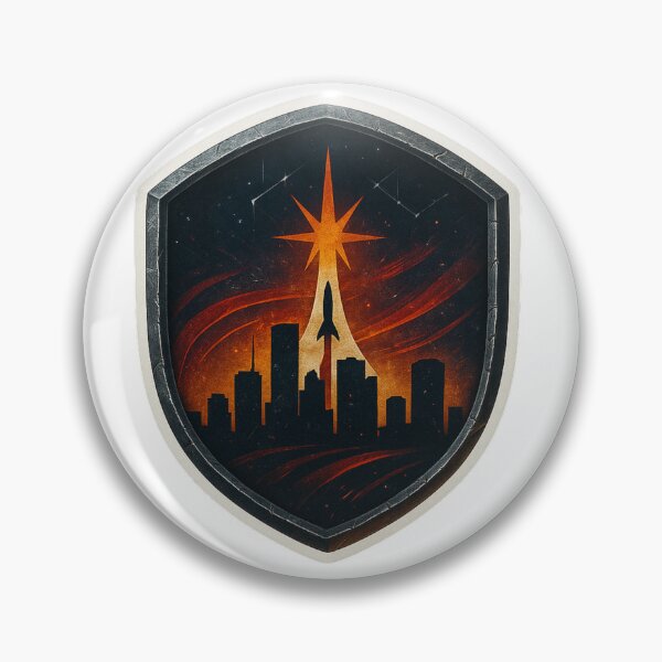 Item preview, Space City Skyline Rocket designed and sold by pixelpulsenyc.