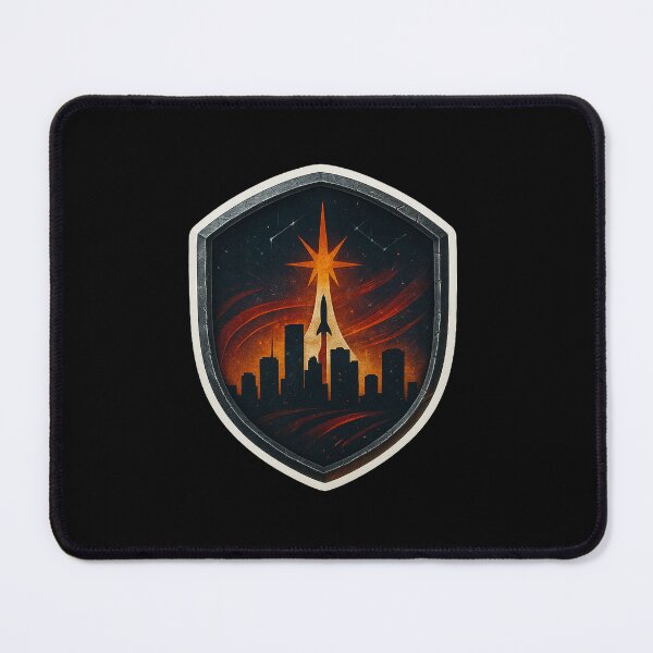 Item preview, Space City Skyline Rocket designed and sold by pixelpulsenyc.
