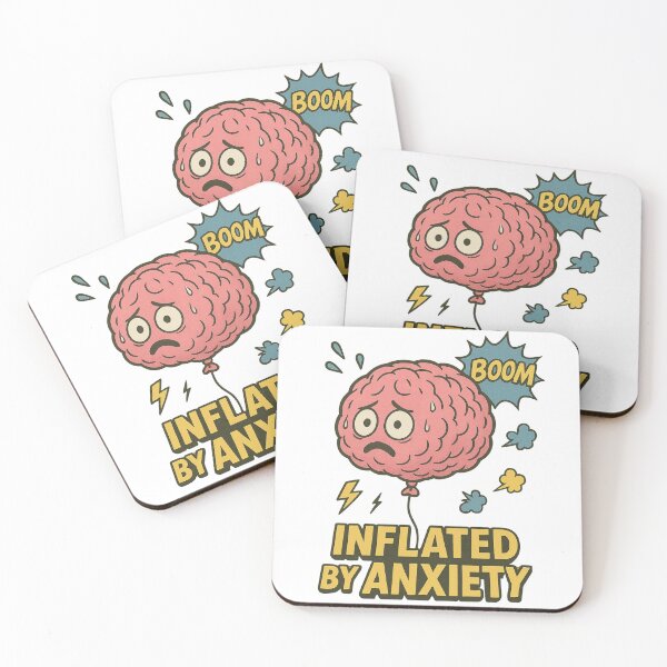 Item preview, Inflated by Anxiety – Cartoon Brain Balloon designed and sold by JudithLatko.