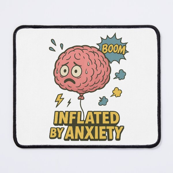 Item preview, Inflated by Anxiety – Cartoon Brain Balloon designed and sold by JudithLatko.