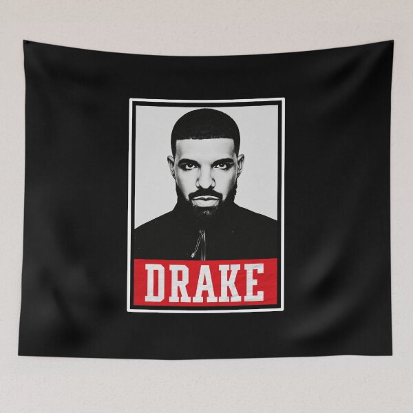 Item preview, Drake Monochrome Rap Portrait Bold Red Poster  designed and sold by jotaro201.