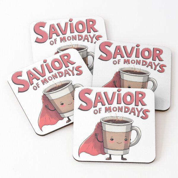 Item preview, Funny Coffee Superhero Cartoon Savior of Mondays designed and sold by JudithLatko.