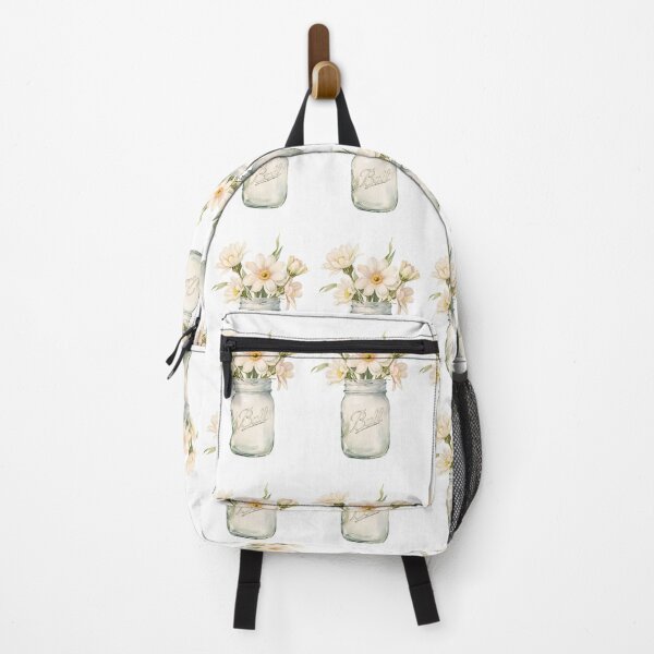 Item preview, Delicate white flowers in a clear glass jar on a light background creating a calm and serene atmosphere in a cozy setting designed and sold by SpaceartLilu.