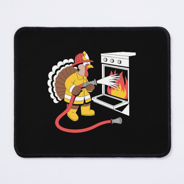 Item preview, Firefighter Turkey Funny Thanksgiving Animal Oven Fire Hose designed and sold by ticlitule.