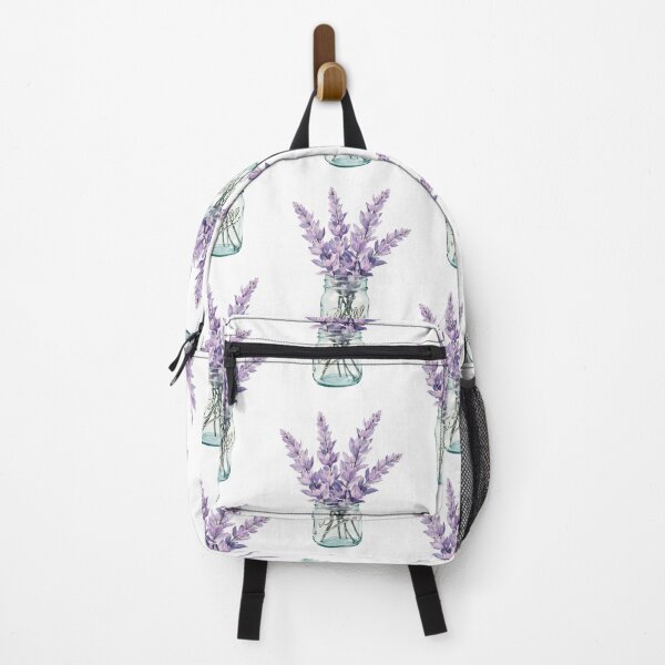 Item preview, Delicate purple flowers in a clear glass jar on a light background creating a calm and serene atmosphere in a cozy setting designed and sold by SpaceartLilu.