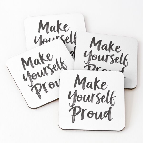 Item preview, Make Yourself Proud Empowering Brush Script Quote designed and sold by Life Quotes.