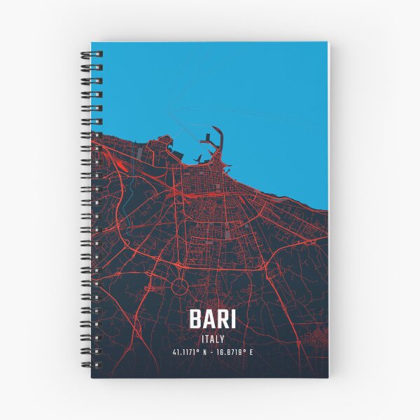 Item preview, Bari Red & Blue Minimalist Map designed and sold by HomeLivingCo.