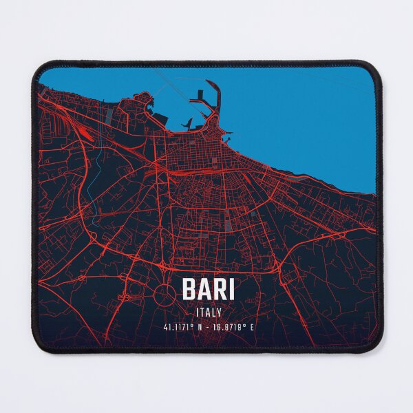Item preview, Bari Red & Blue Minimalist Map designed and sold by HomeLivingCo.