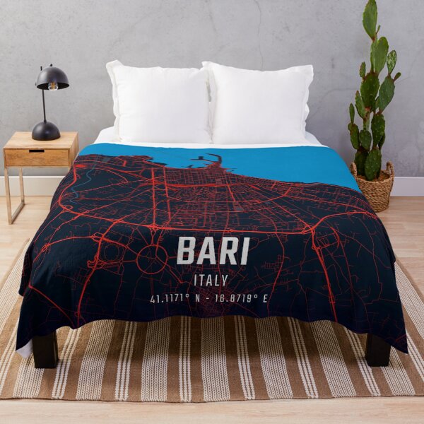 Item preview, Bari Red & Blue Minimalist Map designed and sold by HomeLivingCo.