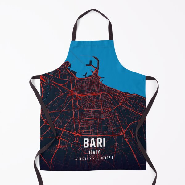 Item preview, Bari Red & Blue Minimalist Map designed and sold by HomeLivingCo.