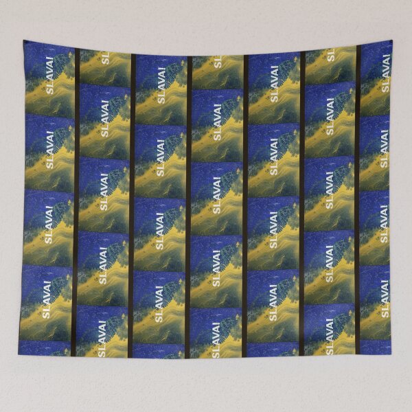 Item preview, Slava Ukraini blue and yellow ukraine support design designed and sold by Uyleesdesign.
