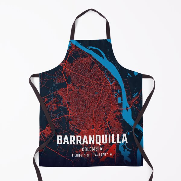 Item preview, Barranquilla Red & Blue Minimalist Map designed and sold by HomeLivingCo.