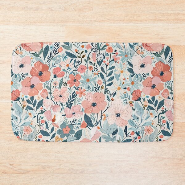Item preview, Pastel Floral Pattern With Pink And Blue Flowers designed and sold by CoolPixels.