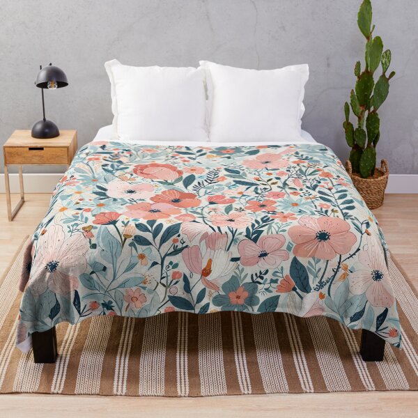 Item preview, Pastel Floral Pattern With Pink And Blue Flowers designed and sold by CoolPixels.