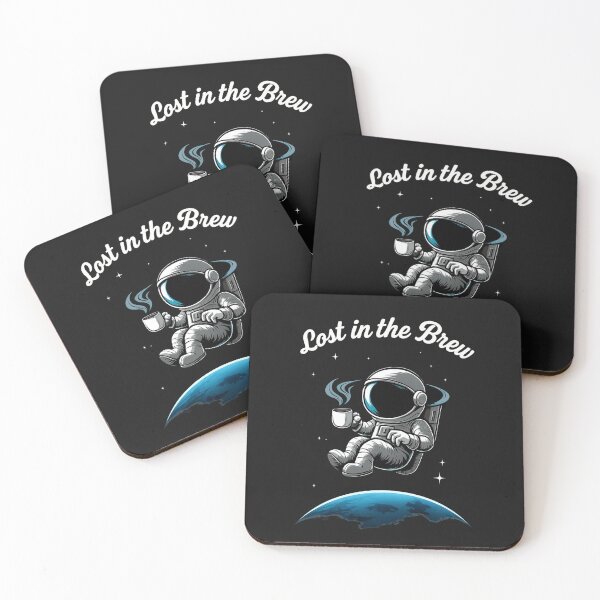 Item preview, Lost in the Brew Astronaut Coffee Lover Space Design designed and sold by JerdbordinShop.