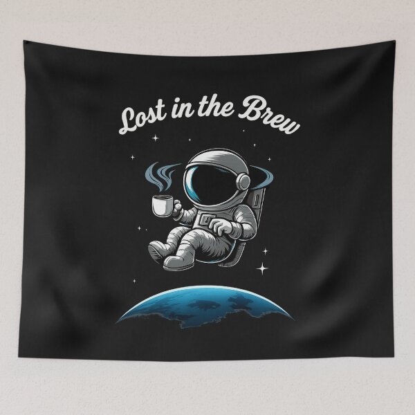 Item preview, Lost in the Brew Astronaut Coffee Lover Space Design designed and sold by JerdbordinShop.