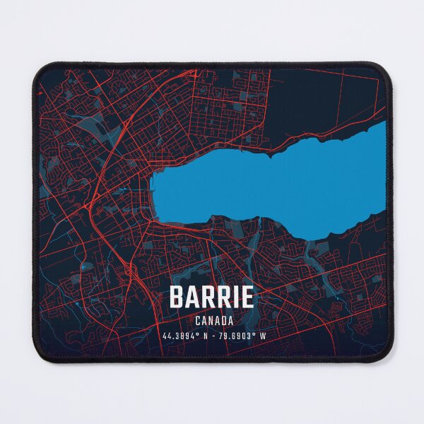 Item preview, Barrie Red & Blue Minimalist Map designed and sold by HomeLivingCo.