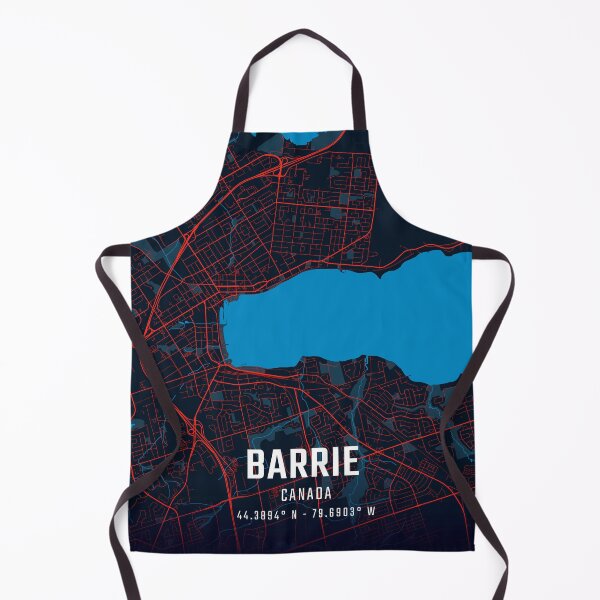 Item preview, Barrie Red & Blue Minimalist Map designed and sold by HomeLivingCo.