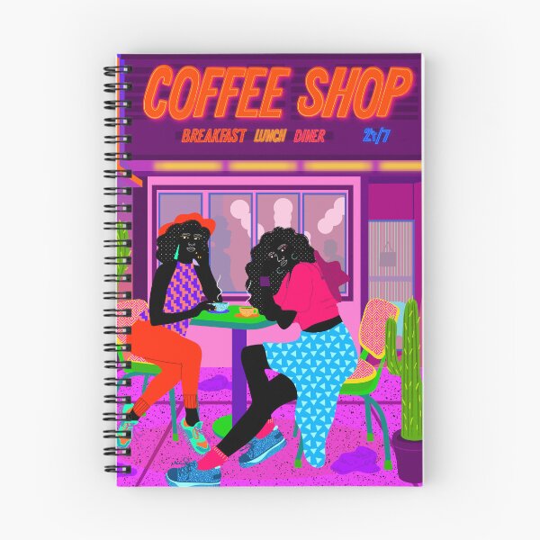 Item preview, Dallas Coffee Shop Poster | Afro Women in Café – Colorful Urban Wall Art designed and sold by Aurélia Durand POSTERS.